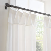 Mercantile Drop Cloth Farmhouse Tier Curtain Panel Pair with Valance, 30"W x 36" L Per Panel, Off White